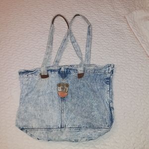 Vintage 90s Airborne Acid Wash Denim Bag